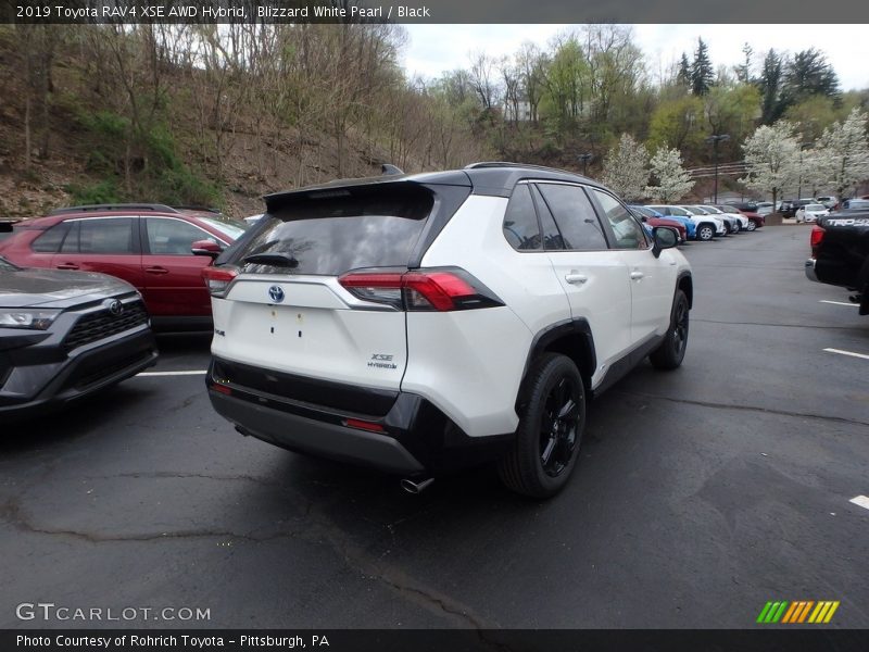 Blizzard White Pearl / Black 2019 Toyota RAV4 XSE AWD Hybrid