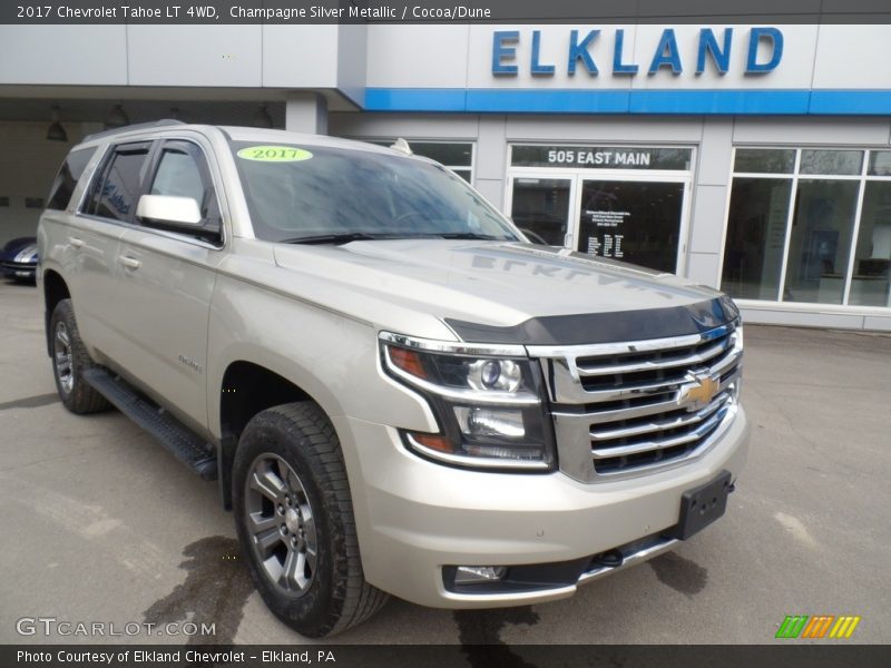 Champagne Silver Metallic / Cocoa/Dune 2017 Chevrolet Tahoe LT 4WD
