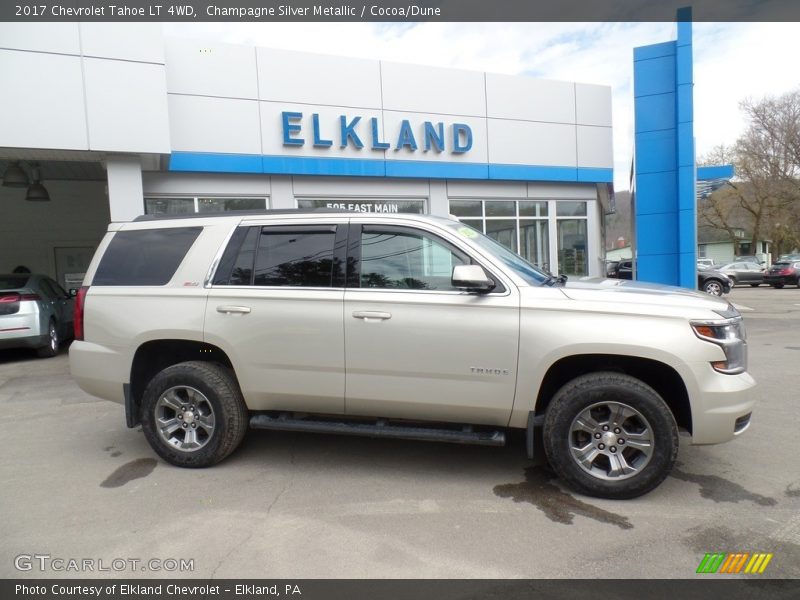 Champagne Silver Metallic / Cocoa/Dune 2017 Chevrolet Tahoe LT 4WD