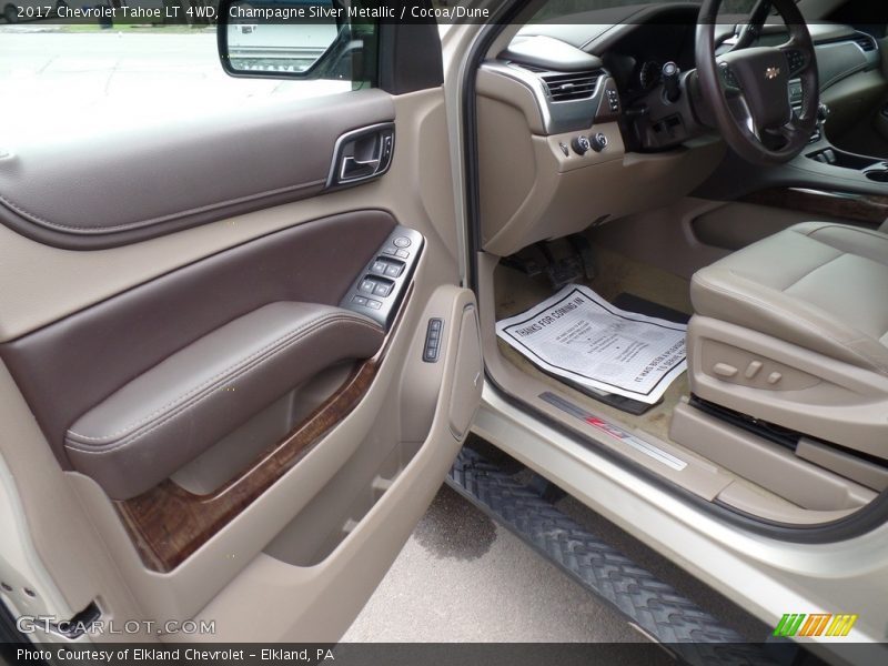 Champagne Silver Metallic / Cocoa/Dune 2017 Chevrolet Tahoe LT 4WD