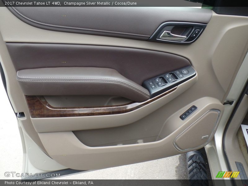 Champagne Silver Metallic / Cocoa/Dune 2017 Chevrolet Tahoe LT 4WD