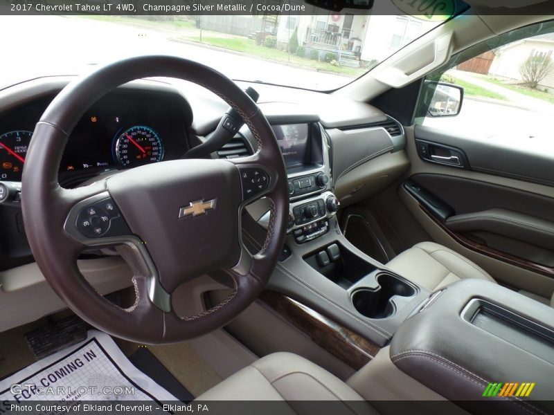 Champagne Silver Metallic / Cocoa/Dune 2017 Chevrolet Tahoe LT 4WD