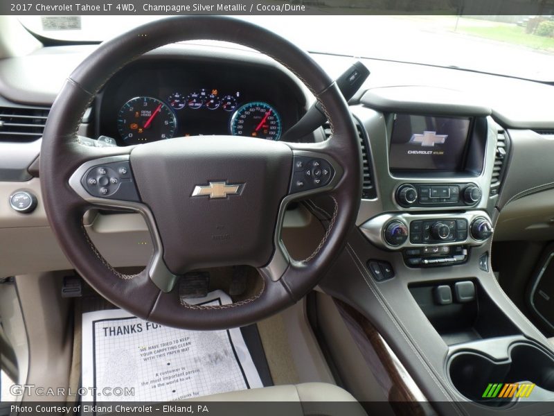 Champagne Silver Metallic / Cocoa/Dune 2017 Chevrolet Tahoe LT 4WD