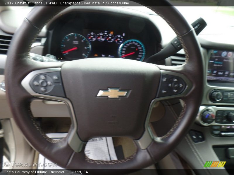 Champagne Silver Metallic / Cocoa/Dune 2017 Chevrolet Tahoe LT 4WD
