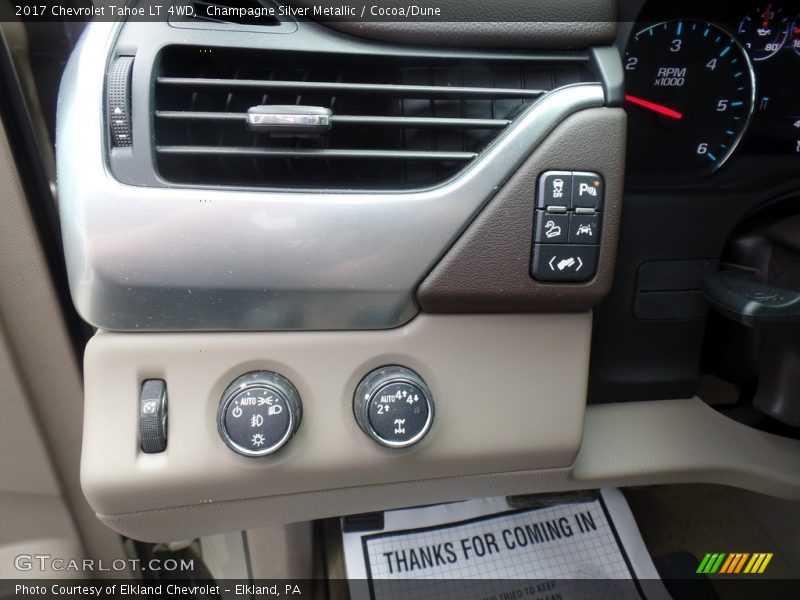 Champagne Silver Metallic / Cocoa/Dune 2017 Chevrolet Tahoe LT 4WD