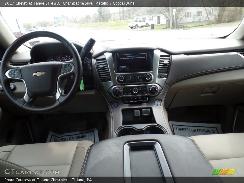Champagne Silver Metallic / Cocoa/Dune 2017 Chevrolet Tahoe LT 4WD