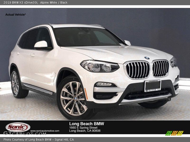 Alpine White / Black 2019 BMW X3 sDrive30i