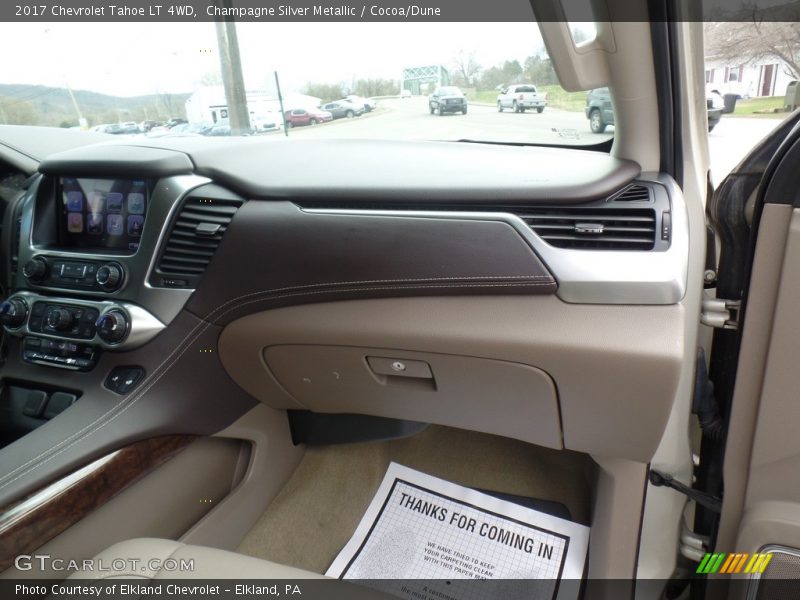 Champagne Silver Metallic / Cocoa/Dune 2017 Chevrolet Tahoe LT 4WD