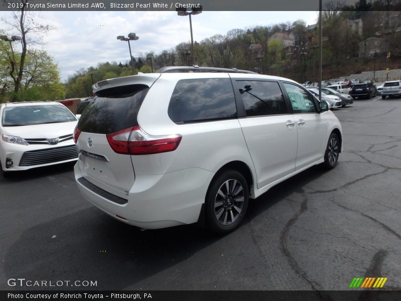 Blizzard Pearl White / Chestnut 2019 Toyota Sienna Limited AWD