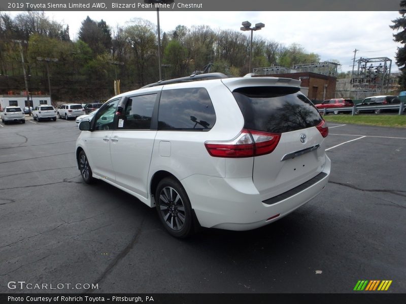 Blizzard Pearl White / Chestnut 2019 Toyota Sienna Limited AWD