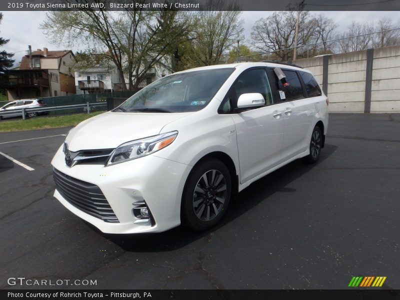 Blizzard Pearl White / Chestnut 2019 Toyota Sienna Limited AWD