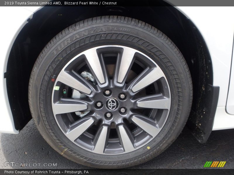 Blizzard Pearl White / Chestnut 2019 Toyota Sienna Limited AWD