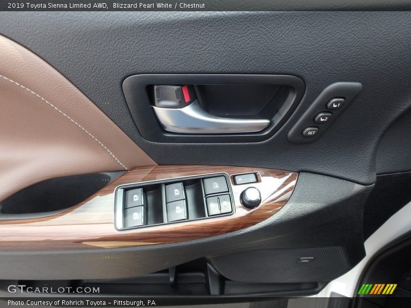 Blizzard Pearl White / Chestnut 2019 Toyota Sienna Limited AWD