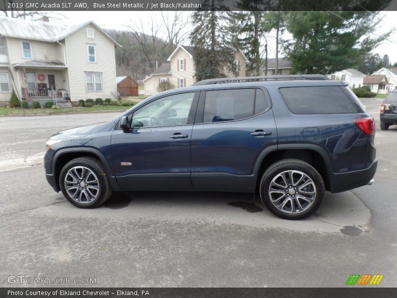 Blue Steel Metallic / Jet Black/Kalahari 2019 GMC Acadia SLT AWD