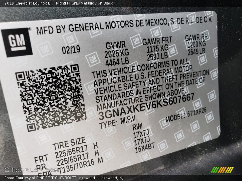 Nightfall Gray Metallic / Jet Black 2019 Chevrolet Equinox LT