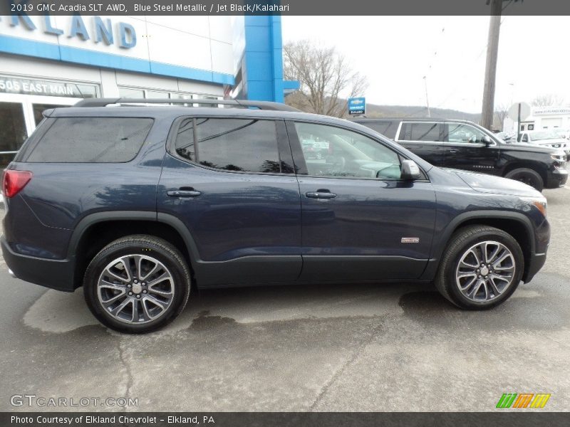 Blue Steel Metallic / Jet Black/Kalahari 2019 GMC Acadia SLT AWD