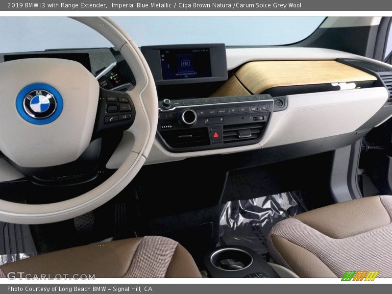 Imperial Blue Metallic / Giga Brown Natural/Carum Spice Grey Wool 2019 BMW i3 with Range Extender