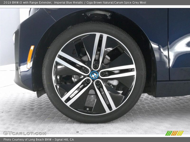 Imperial Blue Metallic / Giga Brown Natural/Carum Spice Grey Wool 2019 BMW i3 with Range Extender