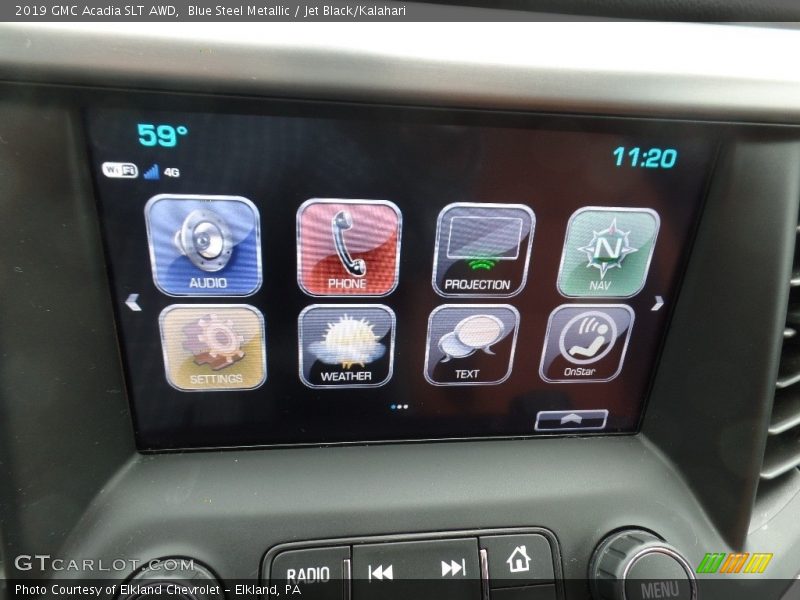 Blue Steel Metallic / Jet Black/Kalahari 2019 GMC Acadia SLT AWD