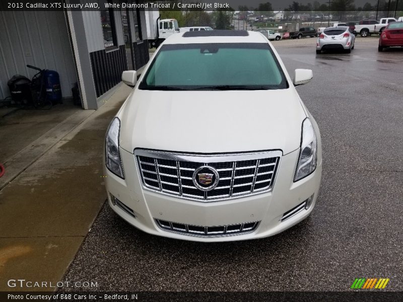 White Diamond Tricoat / Caramel/Jet Black 2013 Cadillac XTS Luxury AWD
