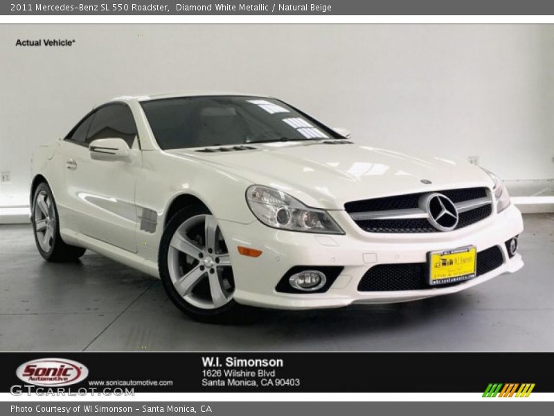 Diamond White Metallic / Natural Beige 2011 Mercedes-Benz SL 550 Roadster