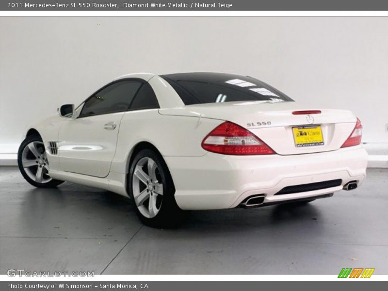 Diamond White Metallic / Natural Beige 2011 Mercedes-Benz SL 550 Roadster