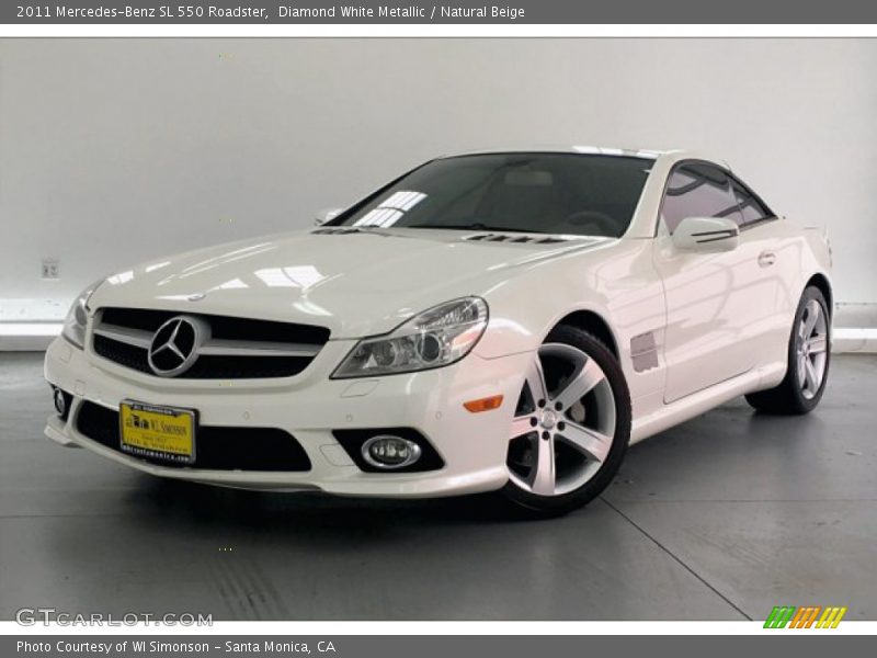 Diamond White Metallic / Natural Beige 2011 Mercedes-Benz SL 550 Roadster