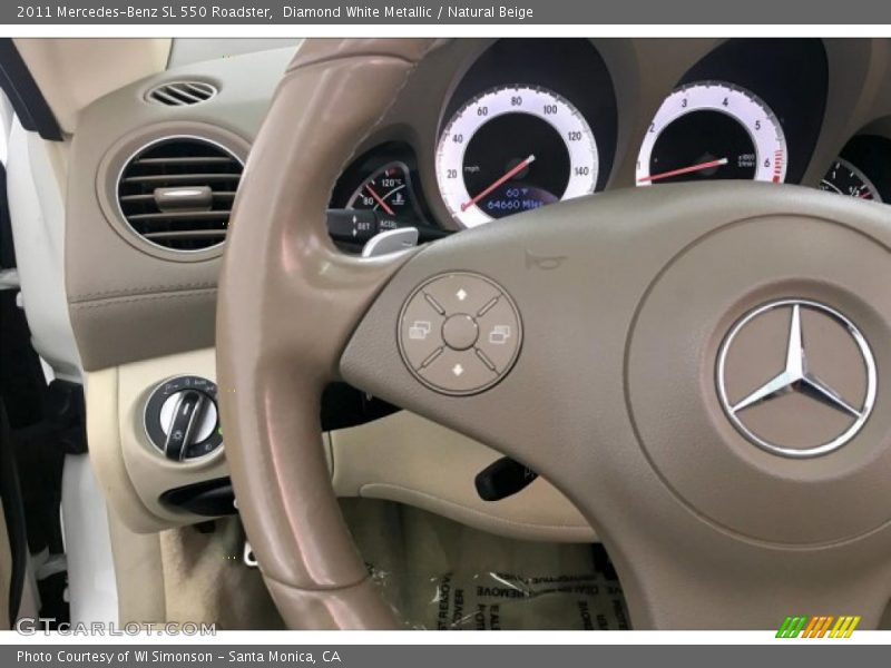 Diamond White Metallic / Natural Beige 2011 Mercedes-Benz SL 550 Roadster