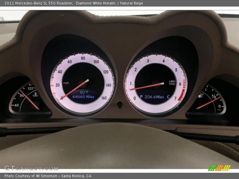 Diamond White Metallic / Natural Beige 2011 Mercedes-Benz SL 550 Roadster