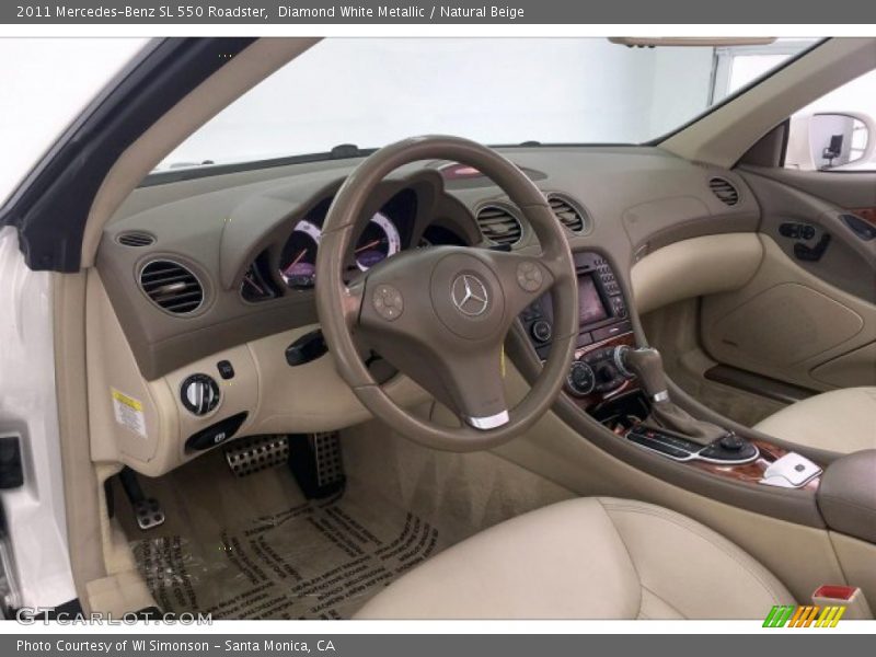 Diamond White Metallic / Natural Beige 2011 Mercedes-Benz SL 550 Roadster