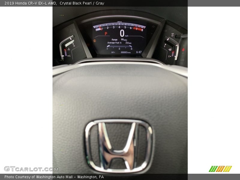 Crystal Black Pearl / Gray 2019 Honda CR-V EX-L AWD