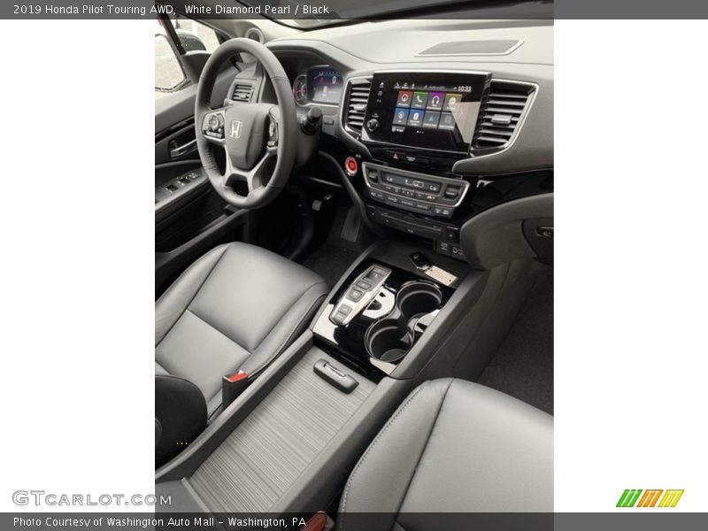 White Diamond Pearl / Black 2019 Honda Pilot Touring AWD