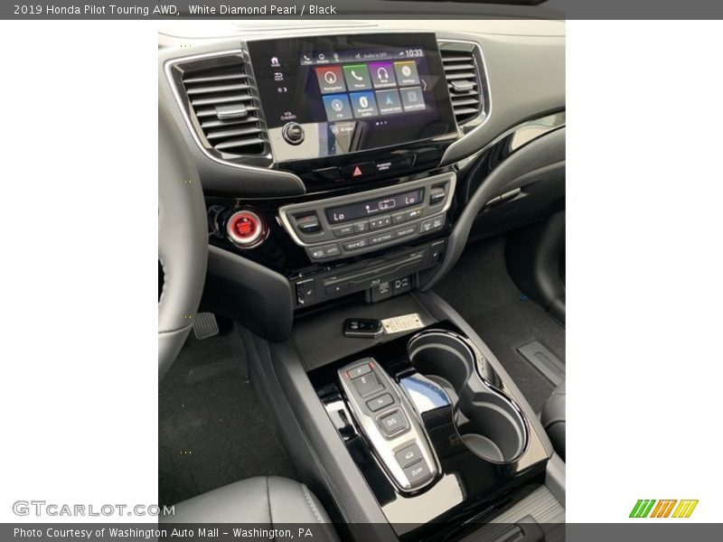 White Diamond Pearl / Black 2019 Honda Pilot Touring AWD