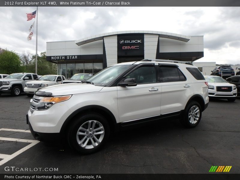 White Platinum Tri-Coat / Charcoal Black 2012 Ford Explorer XLT 4WD