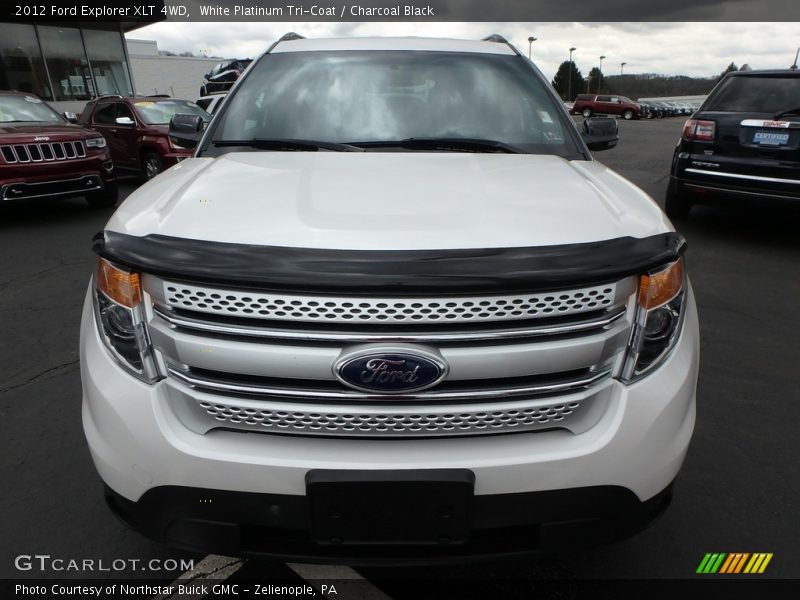 White Platinum Tri-Coat / Charcoal Black 2012 Ford Explorer XLT 4WD