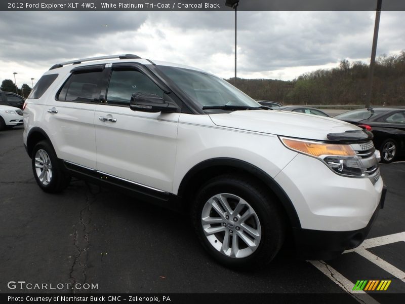 White Platinum Tri-Coat / Charcoal Black 2012 Ford Explorer XLT 4WD