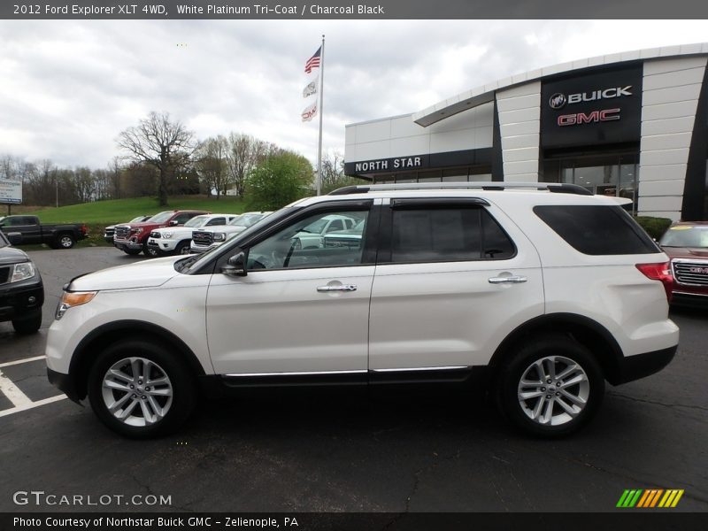 White Platinum Tri-Coat / Charcoal Black 2012 Ford Explorer XLT 4WD