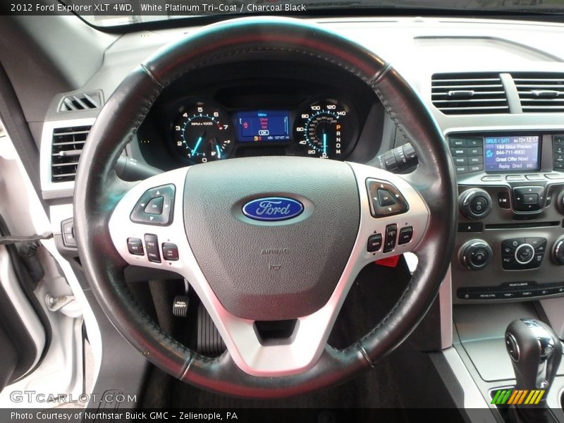 White Platinum Tri-Coat / Charcoal Black 2012 Ford Explorer XLT 4WD