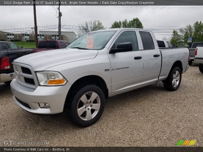 Bright Silver Metallic / Dark Slate Gray/Medium Graystone 2012 Dodge Ram 1500 ST Quad Cab 4x4