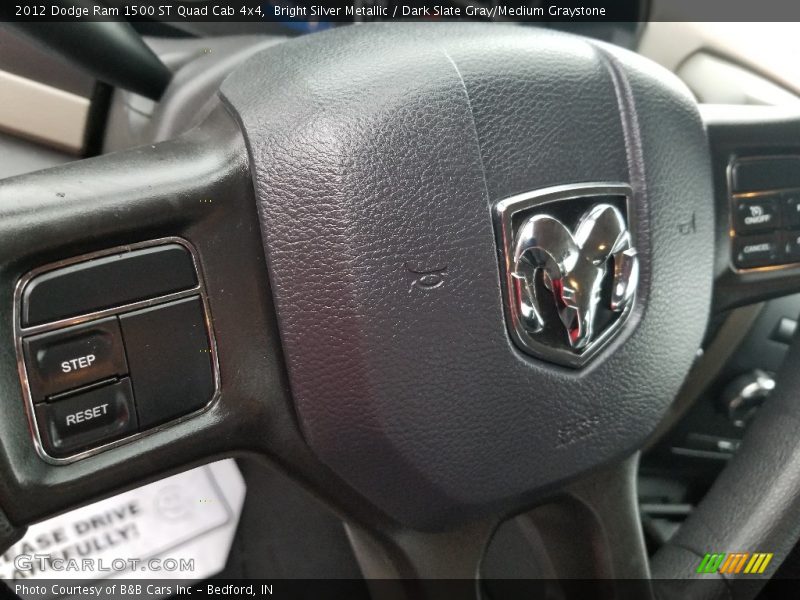 Bright Silver Metallic / Dark Slate Gray/Medium Graystone 2012 Dodge Ram 1500 ST Quad Cab 4x4
