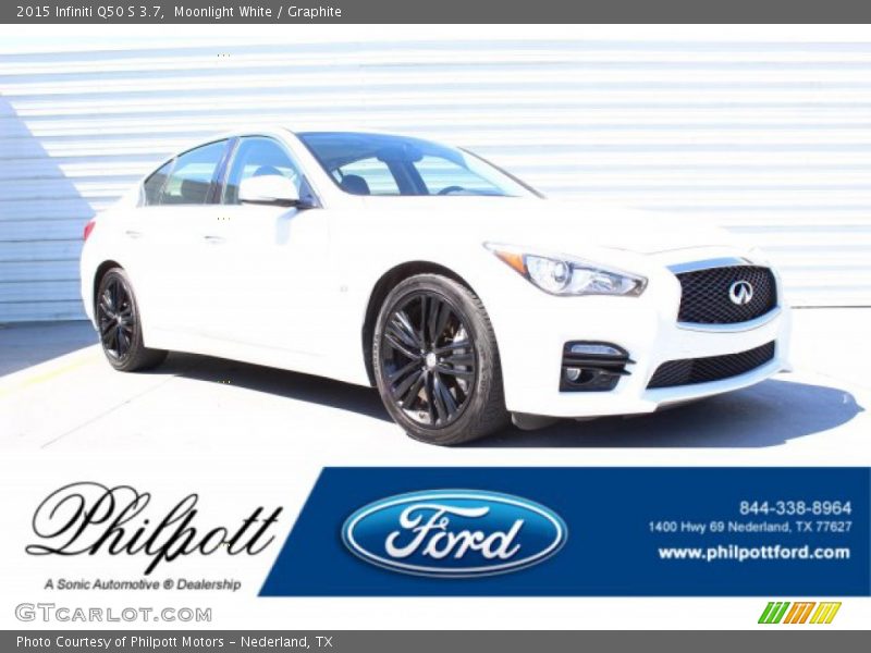 Moonlight White / Graphite 2015 Infiniti Q50 S 3.7