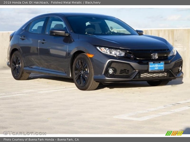 Polished Metal Metallic / Black/Ivory 2019 Honda Civic EX Hatchback