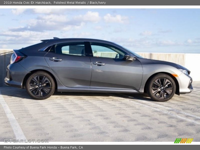 Polished Metal Metallic / Black/Ivory 2019 Honda Civic EX Hatchback