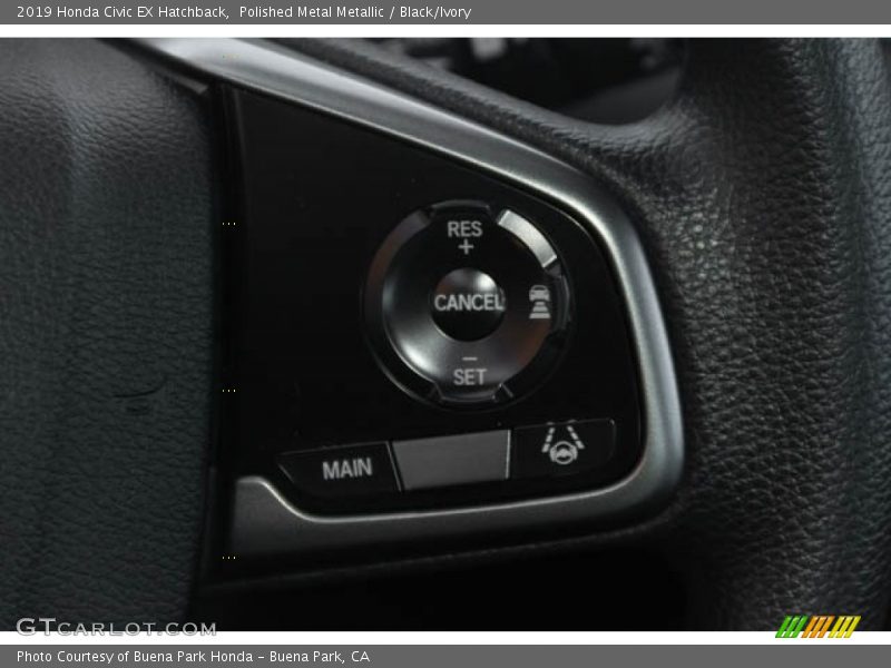 Polished Metal Metallic / Black/Ivory 2019 Honda Civic EX Hatchback