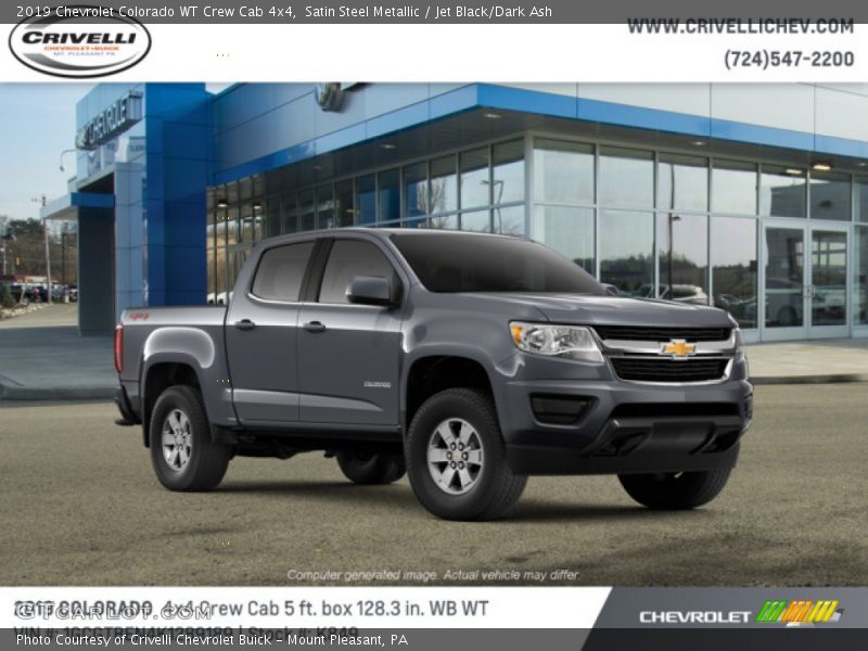 Satin Steel Metallic / Jet Black/Dark Ash 2019 Chevrolet Colorado WT Crew Cab 4x4