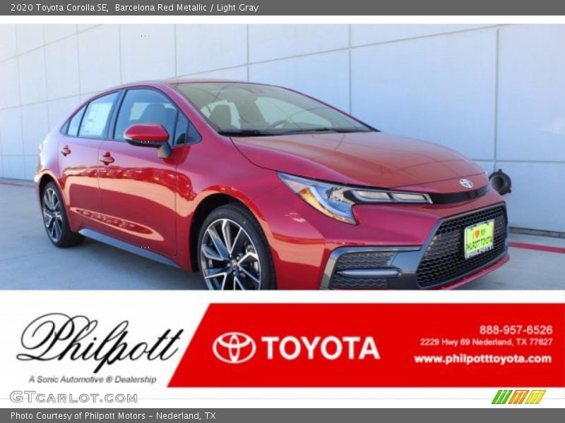 Barcelona Red Metallic / Light Gray 2020 Toyota Corolla SE