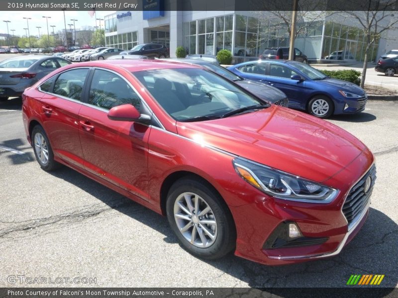 Scarlet Red / Gray 2019 Hyundai Sonata SE