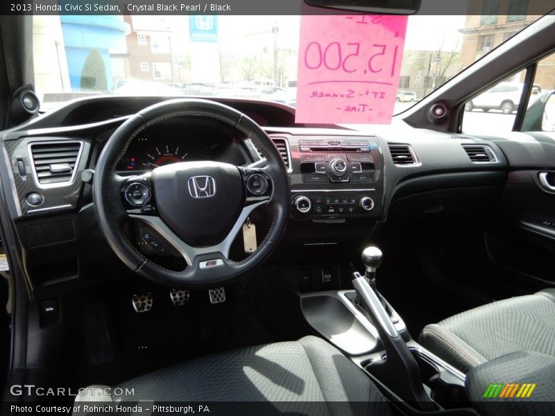 Crystal Black Pearl / Black 2013 Honda Civic Si Sedan