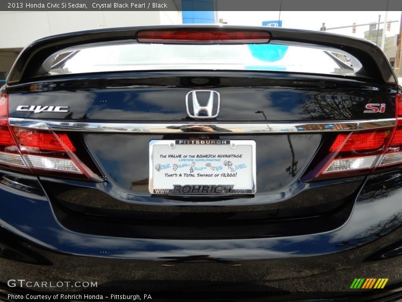 Crystal Black Pearl / Black 2013 Honda Civic Si Sedan
