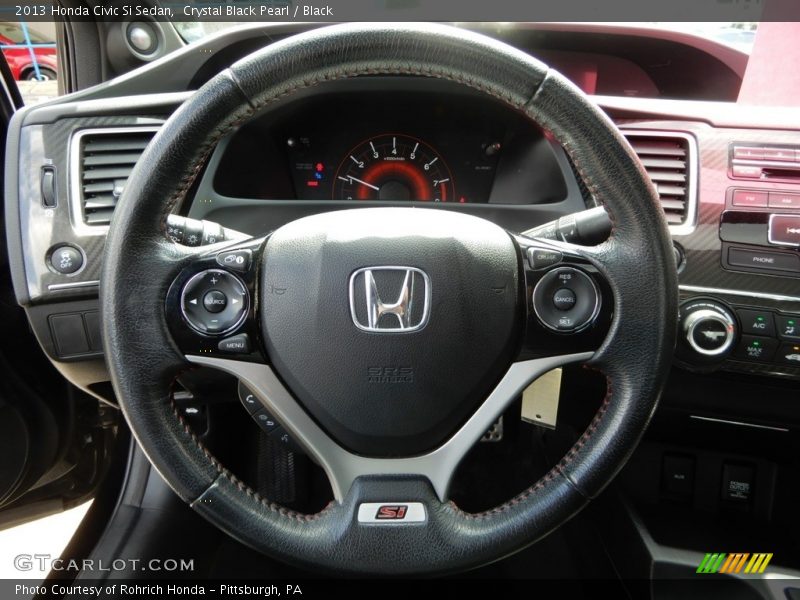 Crystal Black Pearl / Black 2013 Honda Civic Si Sedan